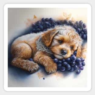 Sleepy Princess Cavoodle Sticker